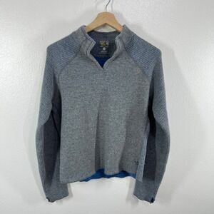 Mountain Hardwear Gray Wool Blend Sweater Womens‎ L Quarter Zip Outdoor Pullover
